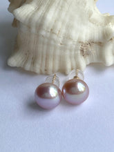 Load image into Gallery viewer, 18K Pink Pearl Stud Earrings, 9mm, Classic Pearl Earrings, Bridesmaids Gift, Birthday Gift for Women, Graduation Gift for Daughter
