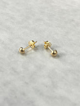 Load image into Gallery viewer, Small Stud Gold Earrings, 14K Solid Gold Earrings, Half Moon Earrings, Birthday Gift For Daughter, Gift for Little Girl, Minimalist Style

