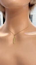 Load image into Gallery viewer, Feather Gold Pendant, 10K Solid Gold Feather Necklace, Cultural Symbol Jewelry, Birthday Gift for Women, Everyday Jewelry, Mothers Day
