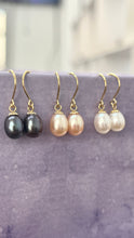 Load image into Gallery viewer, 18K Gold Pearl Earrings, Drop Pearl Earrings, Dainty Simple Earrings, Minimalist  Earrings, Birthday Gift for Women,
