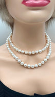 Long Pearl Necklace, 36 inches Pearl Necklace, Hand Knotted Pearl, Birthday Gift for Mom, Mothers Day Gift