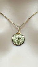 Load image into Gallery viewer, Jesus Christ Redentore Pendant, 14mm, 14K  Solid Gold Jesus Necklace, Italian Made Medallion, Birthday Gift Ideas,  for Girl
