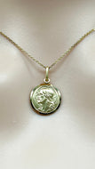 Jesus Christ Redentore Pendant, 14mm, 14K  Solid Gold Jesus Necklace, Italian Made Medallion, Birthday Gift Ideas,  for Girl