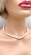 White Pearl Necklace, 7-8mm Freshwater Pearl Necklace, Unisex Necklace, Bridesmaids Gifts, Birthday Gift for Women, Jewelry for Woman