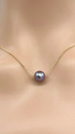 Black Pearl Necklace 10K 14K 18K Gold