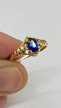 Load image into Gallery viewer, Blue Sapphire Gold Ring, 18K Gold Sapphire Ring, Sapphire Engagement Ring, September Birthstone,
