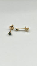 Load image into Gallery viewer, Sapphire Gold Earrings, 14K Solid Gold, Screw Back Small Earrings, Birthday Gift for Baby Girl, Gift For Toddler, Mothers Day Gift
