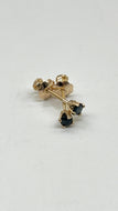 Sapphire Gold Earrings, 14K Solid Gold, Screw Back Small Earrings, Birthday Gift for Baby Girl, Gift For Toddler, Mothers Day Gift