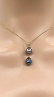 Black Pearl Gold Necklace, 14K Solid Gold Necklace for Women, Bridesmaids Gift, Birthday Gift for Women, Jewelry for Woman