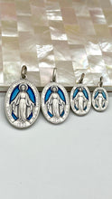 Load image into Gallery viewer, Our Lady of Miraculous, Sterling Silver Virgin Mary Medal, Enamel Religious Jewelry, Birthday Gift for Woman,
