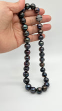 Load image into Gallery viewer, Black Pearl Necklace, 12-15mm Big Size, Magnetic Clasp, Statement Necklace, Handmade Necklace for Women, Jewelry for Womans
