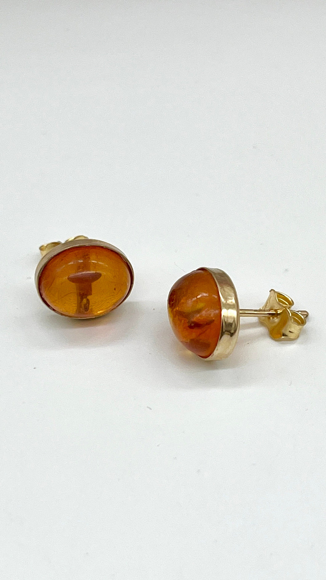 Yellow Gold Stud Earrings, 14K Solid Gold Earrings, Natural Gem, Birthday Gift for Women, Handmade Earrings, Mothers Day Gift