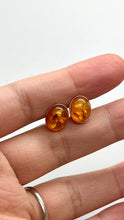 Load image into Gallery viewer, Yellow Gold Stud Earrings, 14K Solid Gold Earrings, Natural Gem, Birthday Gift for Women, Handmade Earrings, Mothers Day Gift
