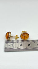 Load image into Gallery viewer, Yellow Gold Stud Earrings, 14K Solid Gold Earrings, Natural Gem, Birthday Gift for Women, Handmade Earrings, Mothers Day Gift
