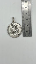 Load image into Gallery viewer, Saint Michael The Archangel, 25MM, 925 Sterling Silver, Round St. Michelle Medal, Birthday Gift For Men, Gift for Police, Gift for Soldiers
