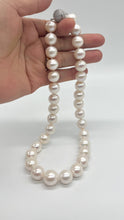 Load image into Gallery viewer, Large White Pearl Necklace, 12.5-14.5mm, White Magnetic Clasp, Wedding Necklace, Handmade Necklace for Women, Jewelry for Womans
