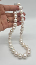 Load image into Gallery viewer, Large White Pearl Necklace, 12.5-14.5mm, White Magnetic Clasp, Wedding Necklace, Handmade Necklace for Women, Jewelry for Womans
