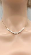 Floating Pearl Gold Necklace, 10K 14K 18K Gold