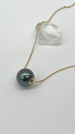 Tahitian Black Pearl Necklace, 10K 14K 18K Gold