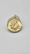 18K Saint Anthony Pendant, 21mm
