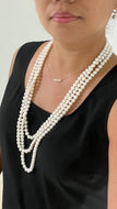 Very Long Pearl Necklace, 80 inches, 8-9mm Pearl Size, White Pearl Necklace