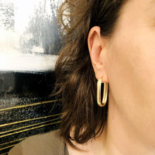 Load image into Gallery viewer, Chunky Hoop Gold Earrings, 10K Solid Gold Hoop, Lightweight Earrings for Women, Birthday Gift for Wife, Mother’s Day Gift
