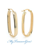 Chunky Hoop Gold Earrings, 10K Solid Gold Hoop, Lightweight Earrings for Women, Birthday Gift for Wife, Mother’s Day Gift