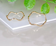 10K Solid Gold Wavy Ring, Zigzag Ring, Stacking Ring, Thumb Ring for Women