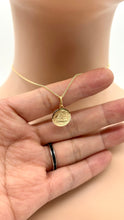 Load image into Gallery viewer, Baptism Gold Pendant, 12mm, 10K 14K 18K Solid Gold Baptism Souvenir
