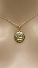Load image into Gallery viewer, Baptism Gold Pendant, 12mm, 10K 14K 18K Solid Gold Baptism Souvenir
