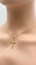 Load image into Gallery viewer, Simple Cross Gold Pendant, 14K Solid Gold Cross Necklace, Religious Jewelry, Birthday Gift for Son or Daughter, Mothers Day Gift
