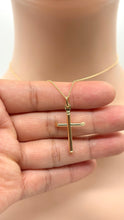 Load image into Gallery viewer, Simple Cross Gold Pendant, 14K Solid Gold Cross Necklace, Religious Jewelry, Birthday Gift for Son or Daughter, Mothers Day Gift
