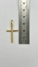 Load image into Gallery viewer, Simple Cross Gold Pendant, 14K Solid Gold Cross Necklace, Religious Jewelry, Birthday Gift for Son or Daughter, Mothers Day Gift
