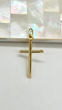 Load image into Gallery viewer, Simple Cross Gold Pendant, 14K Solid Gold Cross Necklace, Religious Jewelry, Birthday Gift for Son or Daughter, Mothers Day Gift
