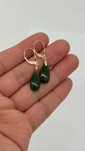 Load image into Gallery viewer, Jade Drop Gold Earrings, 14K Solid Gold Earrings, Summer Cocktail Jewelry, Birthday Gift for Women, Jade Jewelry for Woman
