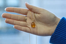 Load image into Gallery viewer, Citrine Gold Pendant, 14K Solid Gold Natural Citrine Necklace, November Birthstone, Anniversary Gift for Wife, Mother’s Day Gift
