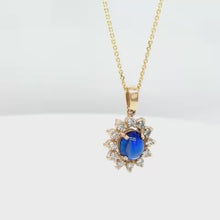 Load and play video in Gallery viewer, Sapphire Diamond Gold Necklace
