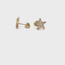 Load and play video in Gallery viewer, Star Stud Gold Earrings, 10K Solid Gold, Celestial Jewelry, Birthday Gift for Women,
