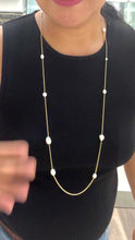 Load and play video in Gallery viewer, Pearl Gold Necklace, 36in Long Necklace
